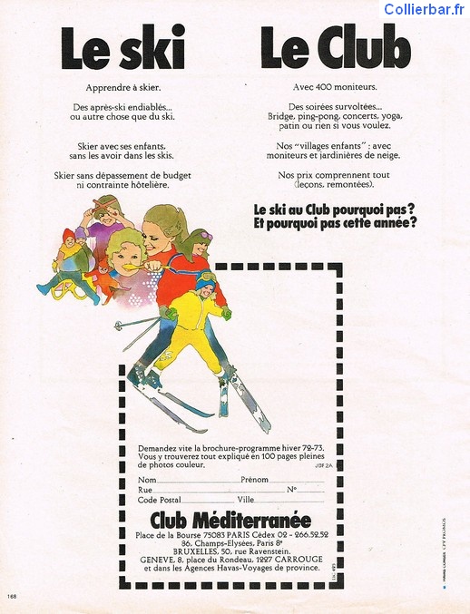 Le ski au club - 1972