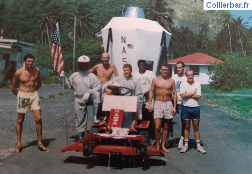maintenance pour le 14 juillet 1989 à Ste Lucie Chef de village  Pierrot et chef motos Jay Stewart